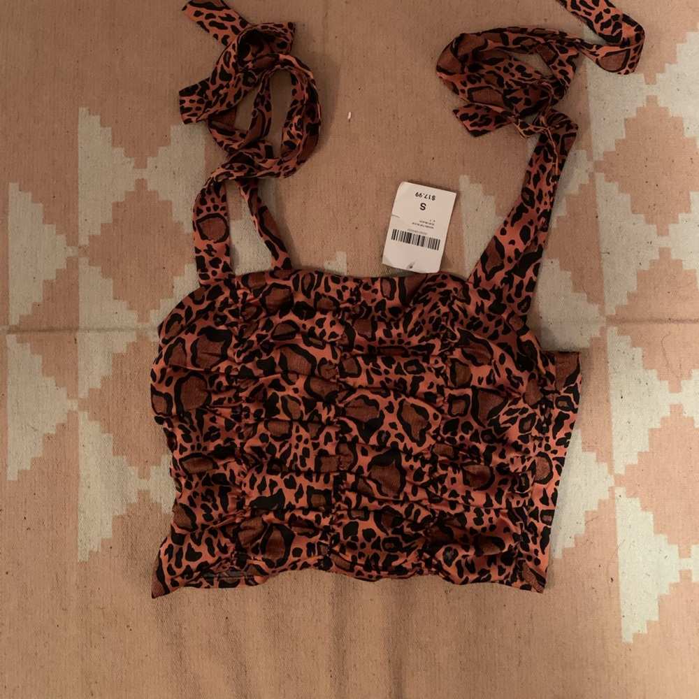 Silk orange cheetah tank